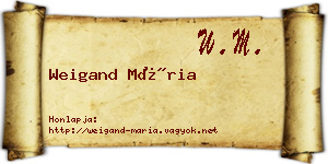 Weigand Mária névjegykártya